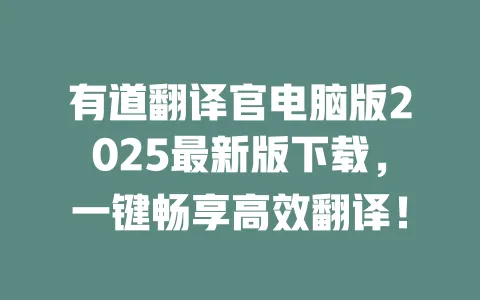 有道翻译官电脑版2025最新版下载,一键畅享高效翻译! 一
